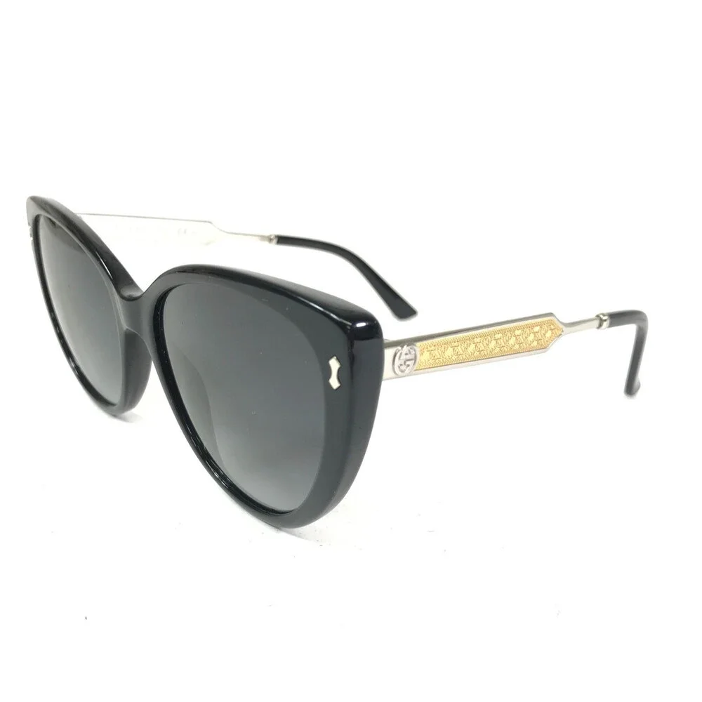 Gucci Sunglasses GG3804/S CSA9O Shiny Black Palladium Gold w/ Gradient Lenses